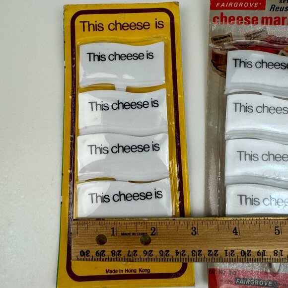 2 Sealed Pkgs Vtg Cheese Markers Reusable Plastic White This Cheese is 8 Total - Picture 4 of 8